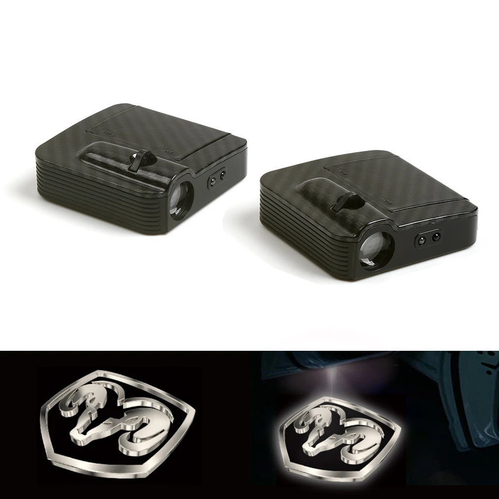 

2x Car Door Wireless 7W LED Laser Projector Ghost Shadow Light For Dodge Ram