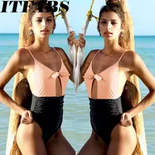 Цельный женский купальный костюм бикини пуш-ап Мягкий треугольный купальный пляжный Монокини-купальник