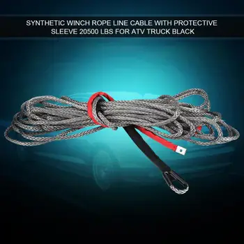 

Oversea Synthetic Winch Rope Line Cable with Protective Sleeve 20500 lbs for ATV Tuck Black 27m * 10mm