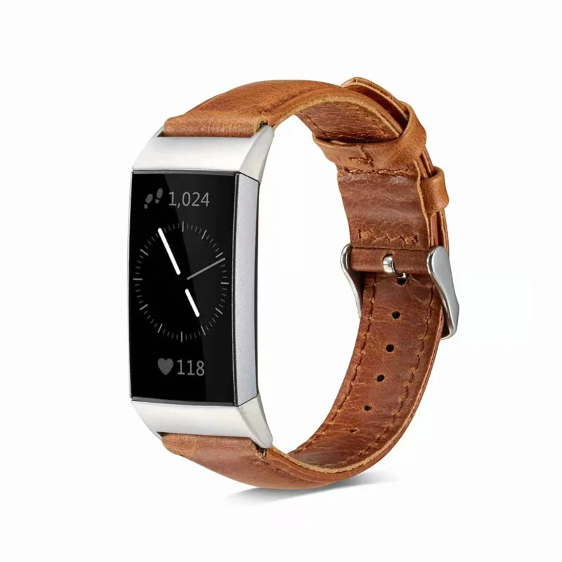 Ремешок на запястье для Fitbit Charge 3 мужской браслет из натуральной кожи Wonwen 2/Charge SE