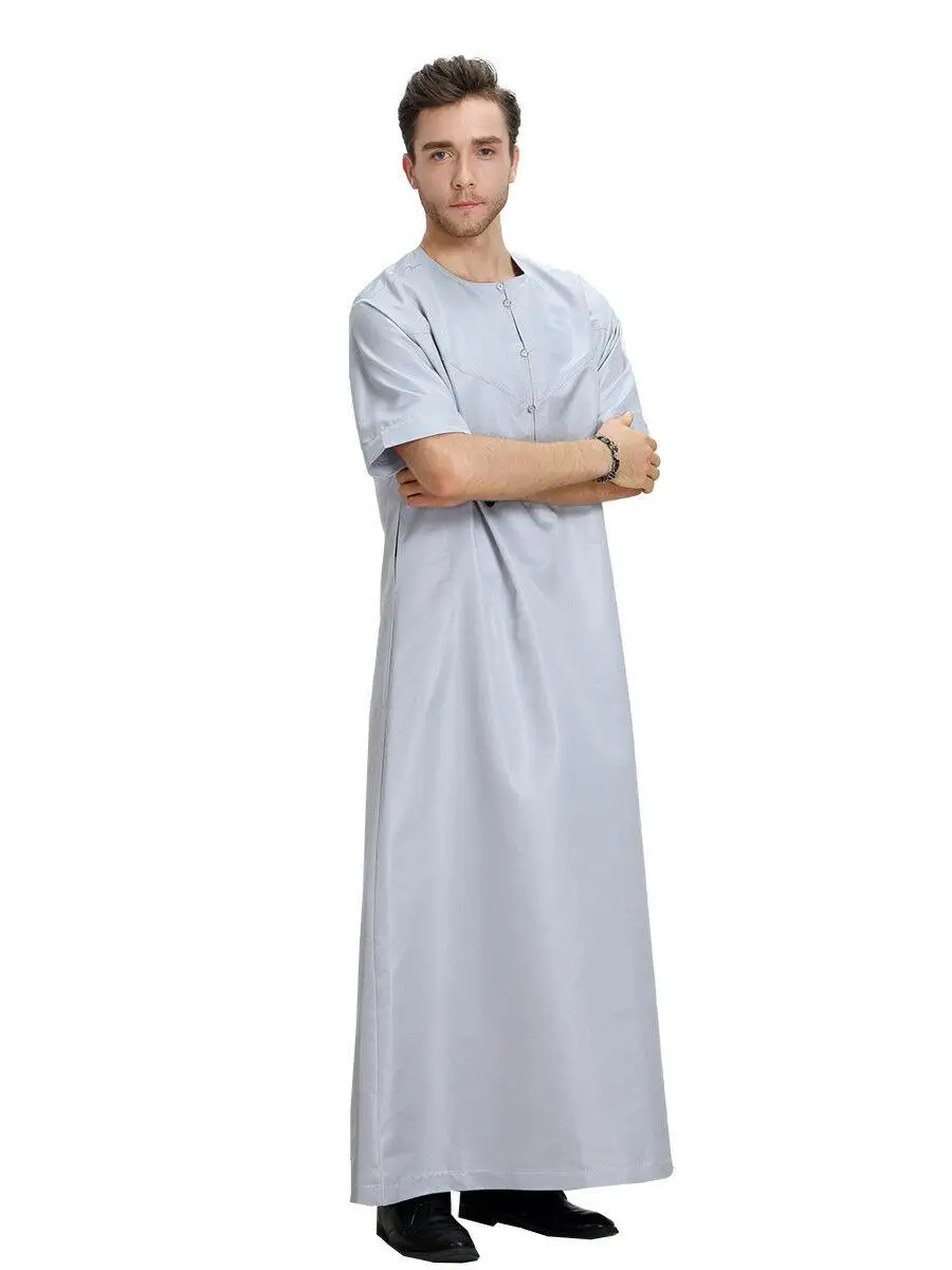 Мусульманское мужское Макси платье Jubba tobe в Дубае арабское кафтан с коротким