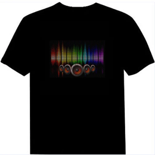 

Sound Activated LED Night Light T Shirt Light Up and down Flashing Equalizer EL T-Shirt Men Woman for Rock Disco Party DJ Tshirt