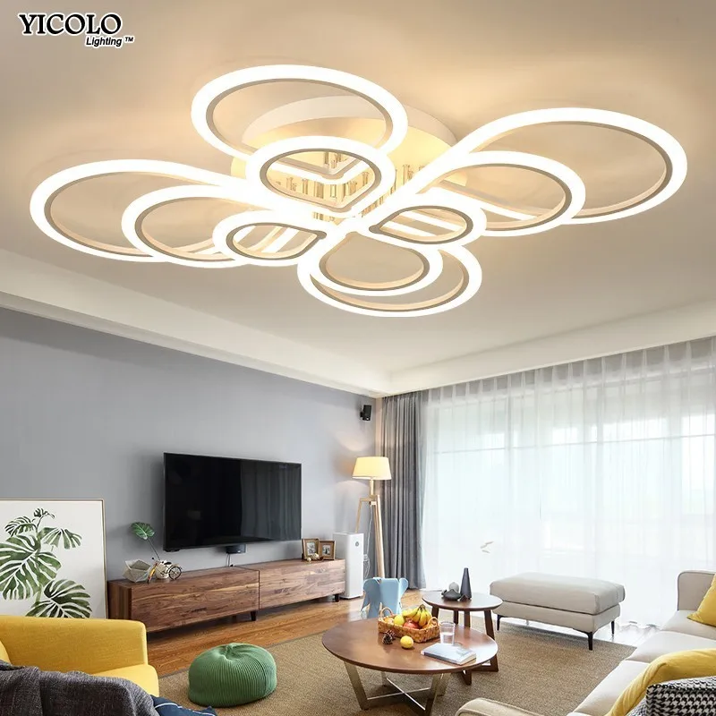 

Led Ceiling Lights For Living Room Bedroom Remote Control Lamparas DeTecho Surface Mount AC85 260V White Indoor Lighting Fixture