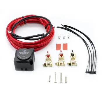 

125 Amp Smart Dual Battery Isolator VSR Voltage Sensitive Relay Cable Kit Waterproof Auto Replacement Parts Battery Lsolator