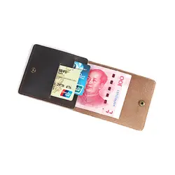 Ручной работы Краткая держателей карт Ретро кожа минималистский кошелек для кредитных карт человек Для женщин кошелек порте Carte кожа