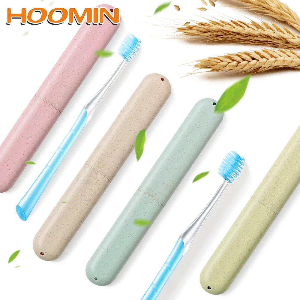 

HOOMIN Wheat Straw Health Tooth Brushes Protector 1pc Portable Travel Toothbrush Box Dustproof Toothbrush Tube Cover Case