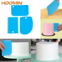 Hoomin 3 шт./компл. Пластик миксер для теста Ножи глазурь скребок для мастики для самостоятельного приготовления мороженого, скрап-букинга неровные края шпатели для торта Формы для выпечки Инструменты