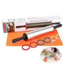 Инструмент для выпечки торта силиконовая Скалка регулируемая для помадки, пирога, печенья 1 шт. многофункциональная Скалка Кондитерские инструменты