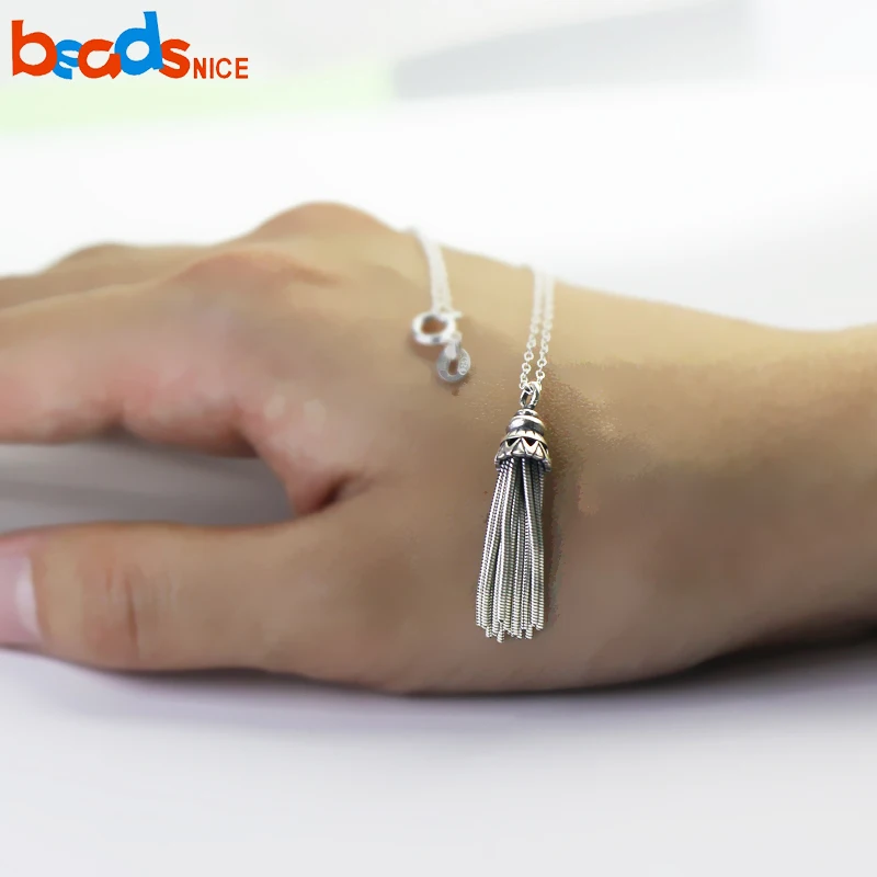 Beadsnice тайский серебряный кулон с кисточкой для ожерелья Diy изготовления