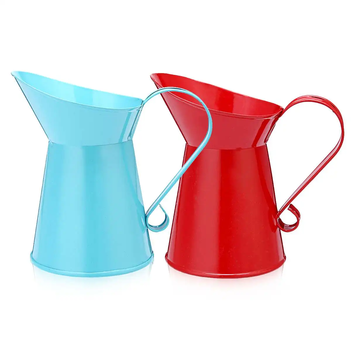 

12cm Vintage Shabby Flower Vase Pitcher Jug Holder Flowers Pot Planter 2 Colors Wedding Patio Home Garden Decoration Desktop