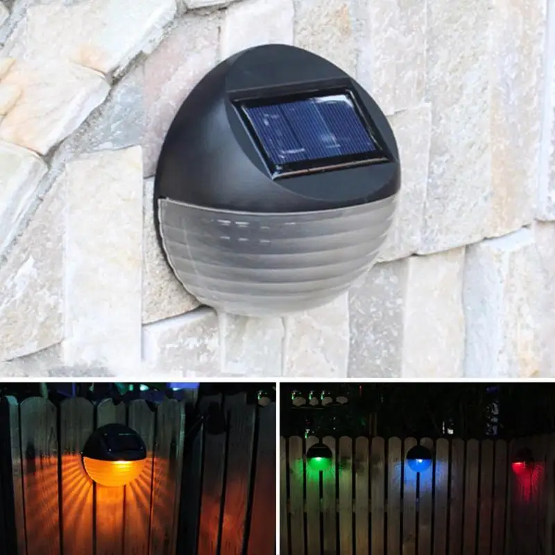 

Waterproof 2 LED Solar Garden Light 7 Colors Solar Wall Lamp Path Courtyard Fence Light Outdoor Solar Lights Energy Saving