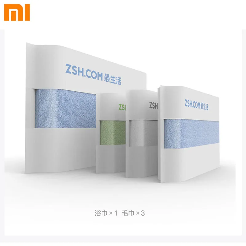 

4pcs/sets Original Xiaomi ZSH Bathroom Towels 3 Antibacterial Towel and 1 Bath Towel Mijia Towel for Man and Women35