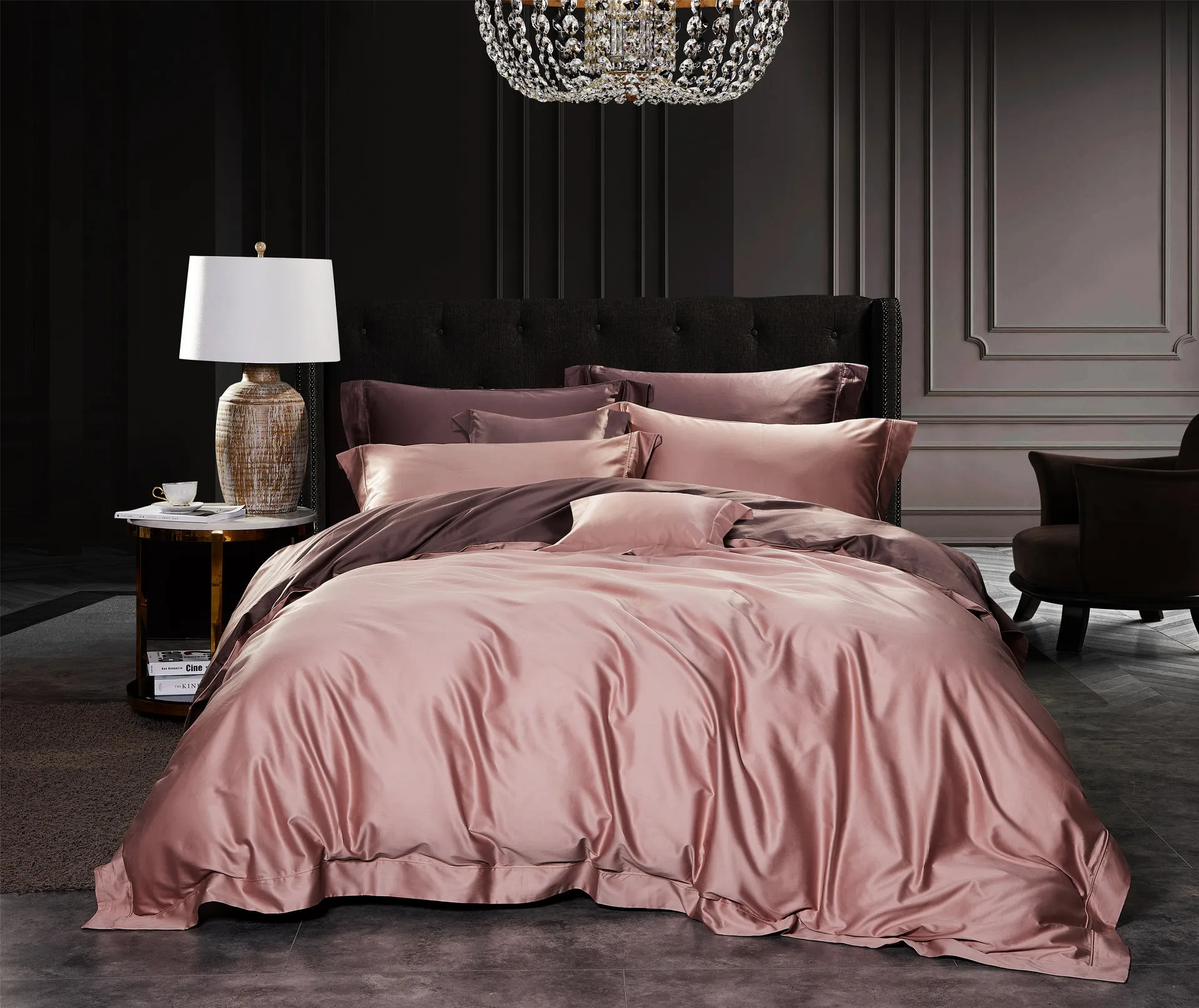 

Factory Direct Supply Italy 120 A Egypt Long-Staple Cotton Family of Four Nordic Minimalist Solid Color Villa Model Room