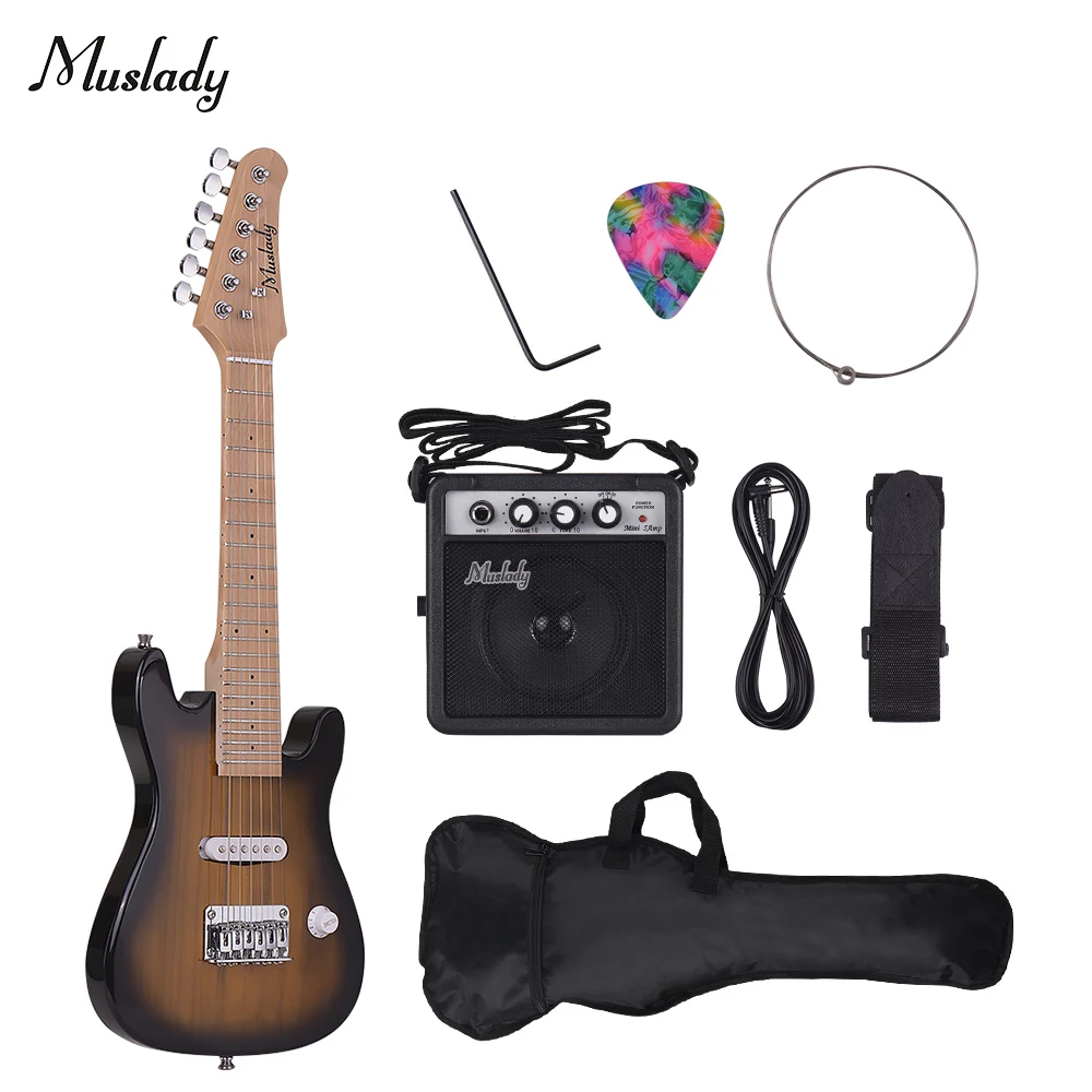 Комплект для электрогитары Muslady 28 дюймов с кленовым грифом мини-усилителем