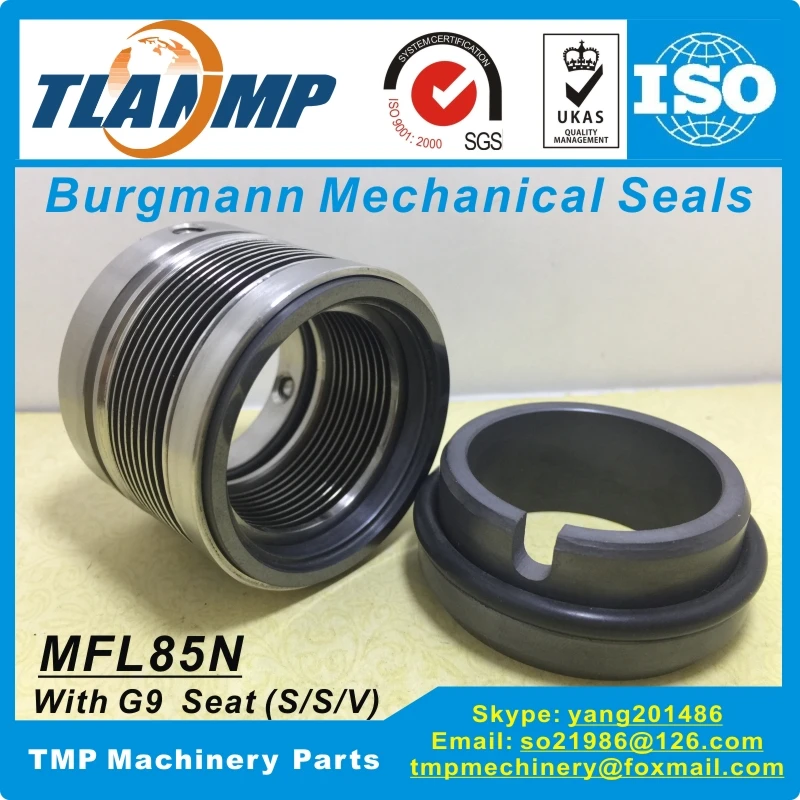 

MFL85N-35 /G9 Burgmann Metal Bellow Mechanical Seals (Material:SiC/SiC/Vit) MFL85N/35-G9 (Shaft Size:35mm)