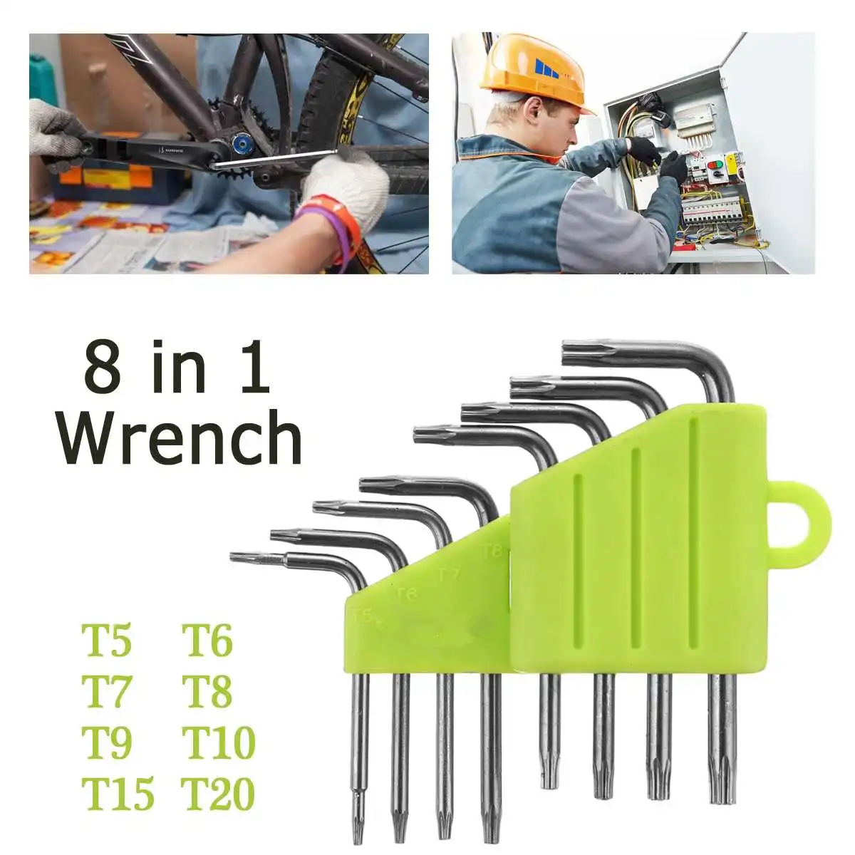 

8Pcs Set Durable Metric Short Arm Torx Chrome Vanadium Key Star Wrench Hand Tool Screwdriver T5/T6/T7/T8/T9/T10/T15/T20