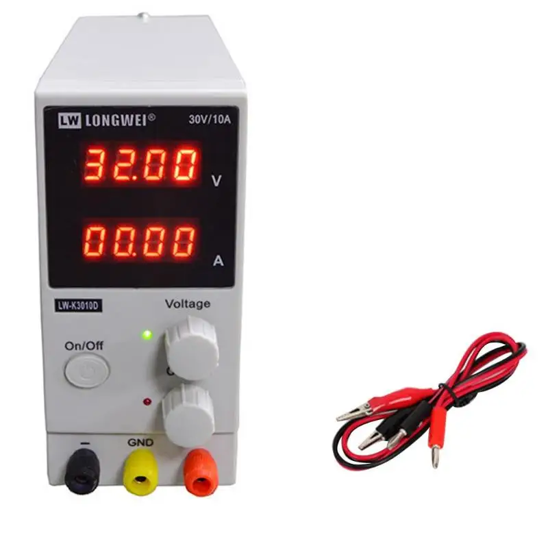 LW K3010D 30В 10А Регулируемый 4 разрядный цифровой тест DC импульсный источник питания