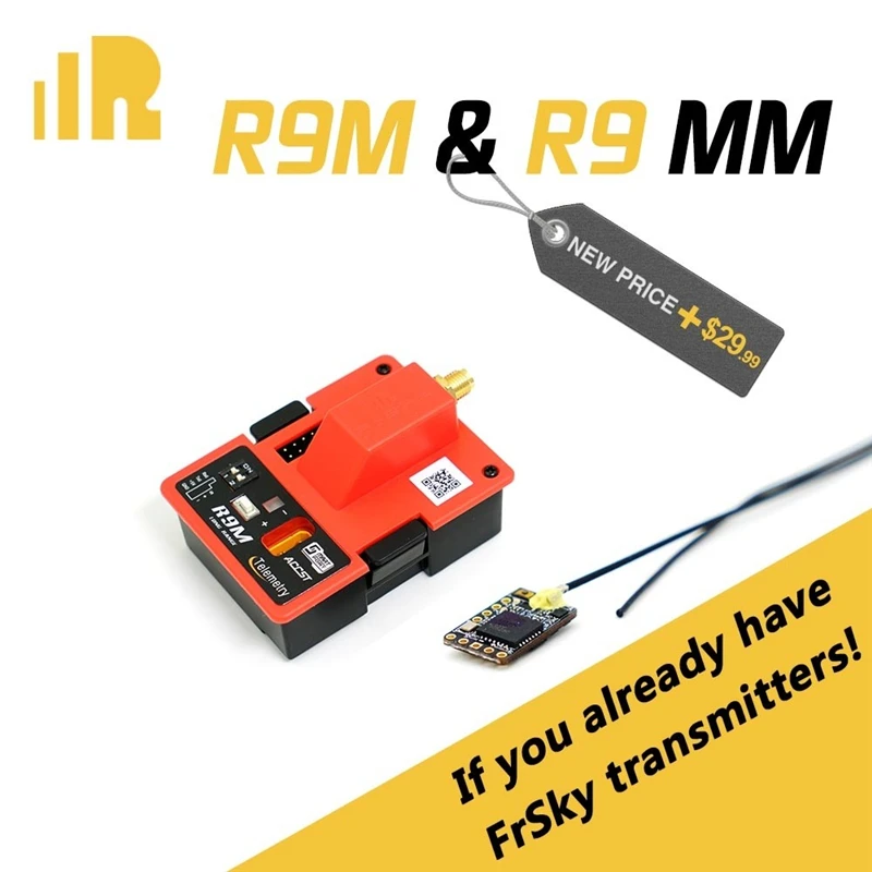 

FrSky R9M 900MHz Long Range Transmitter Module With R9 MM 4/16CH Telemetry Receiver for RC Drone
