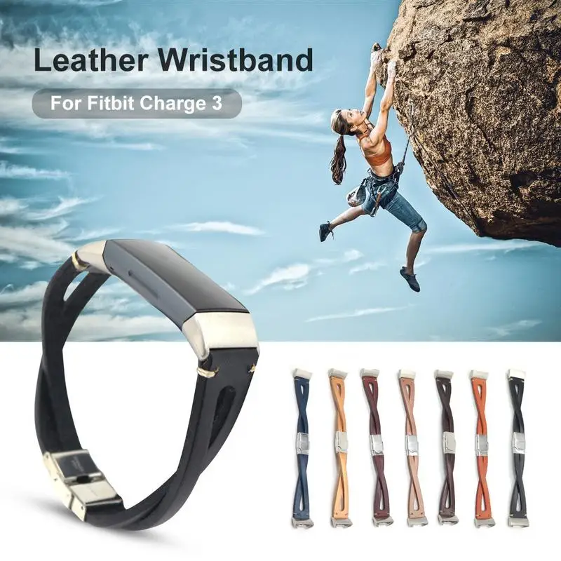 

New For Fitbit Charge 3 Replacement Leather Wristband Watch Strap Bracelet Watchband for Fitbit Charge3 Smart Watch