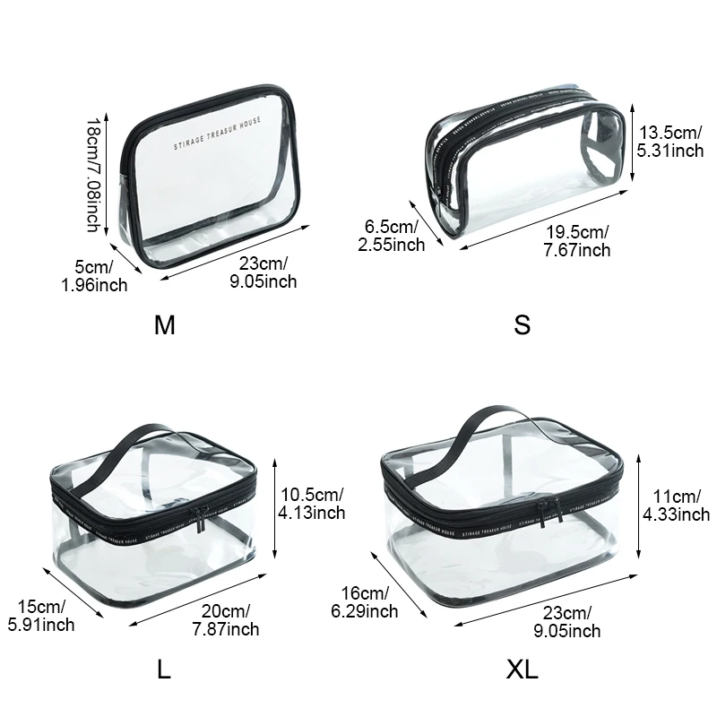 PVC حقيبة مستحضرات تجميل شفافة النساء السفر للماء غسل حقائب للزينة الجمال ماكياج أحمر الشفاه رمش فرشاة إمدادات حاوية