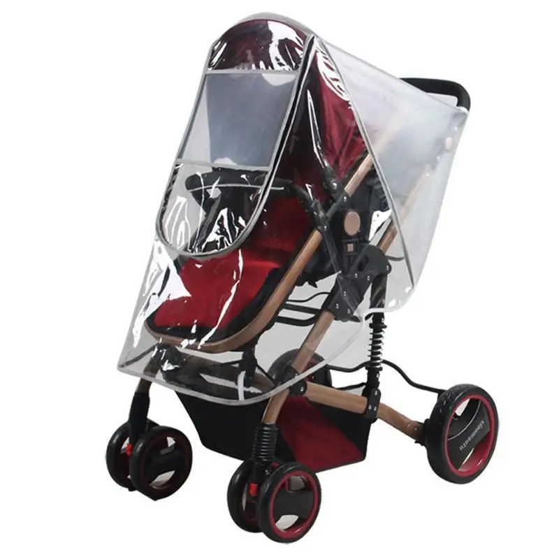 

Stroller Accessories Waterproof Rain Cover Transparent Wind Dust Shield Zipper Open For Baby Strollers Pushchairs Raincoat