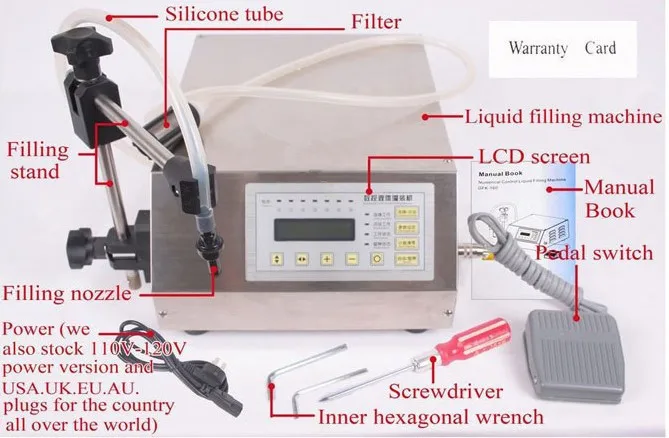 

Free Shipping,3-3000ml Digital control Small bottle liquid filling machine with good price