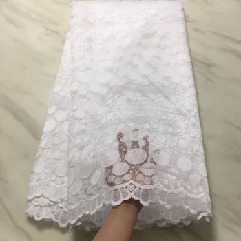 

African Lace Fabric 2019 High Quality Lace With Embroidered Nigerian Lace Fabric For Women Blue White French Mesh Lace Fabric