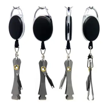 

Professional Quick Knot Tying Tool Fishing Nipper Fly Line Cutter with Retractable Key Chain