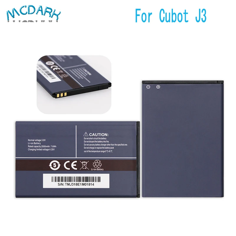 Аккумулятор Mcdark для смартфона Cubot J3 2000 мАч 3 8 в|Аккумуляторы мобильных телефонов| |