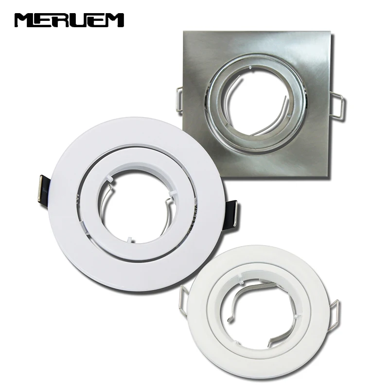 

10pcs/lot Ceiling spot light Square and Round aluminium body double ring without lamp source /Single Rotation /GU10/MR16 Socket