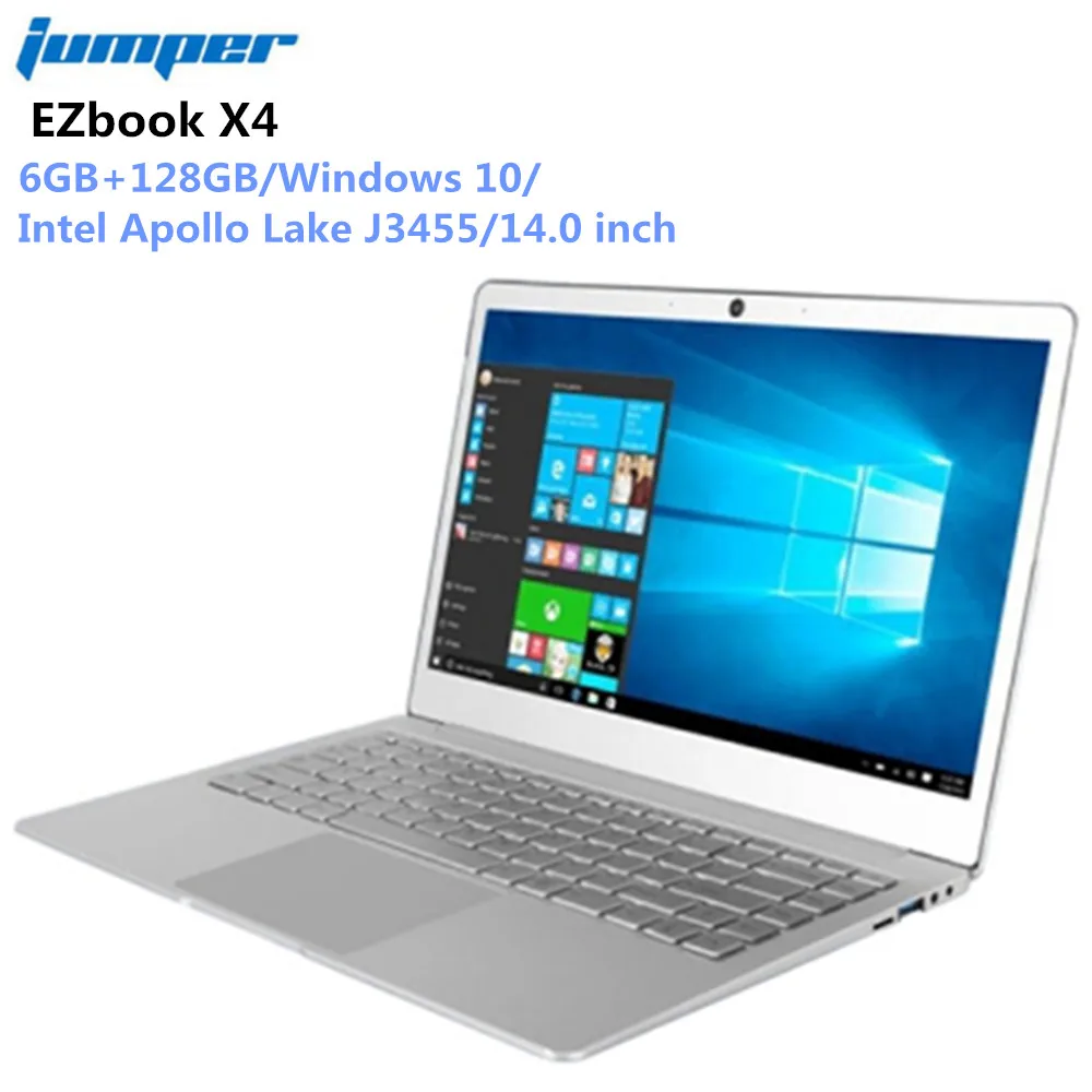 Джемпер EZbook X4 тетрадь 14 дюймов ips ноутбук с системой Windows 10 Intel Celeron J3455 6 г 128 ГБ ultrabook 2,4 г/5 Wi Fi клавиатура с подсветкой