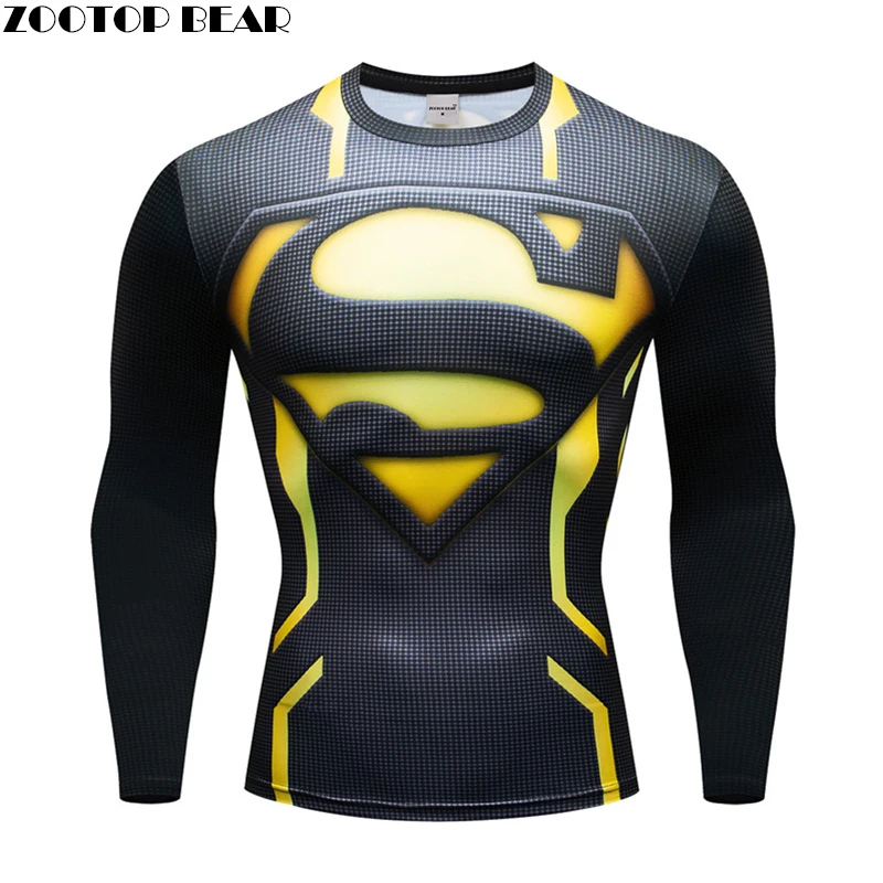 

Superhero Hommes T shirts Men Compression Superman T-shirts Fitness Man Long Chemise T-shirts Bodybuilding Top Cosplay