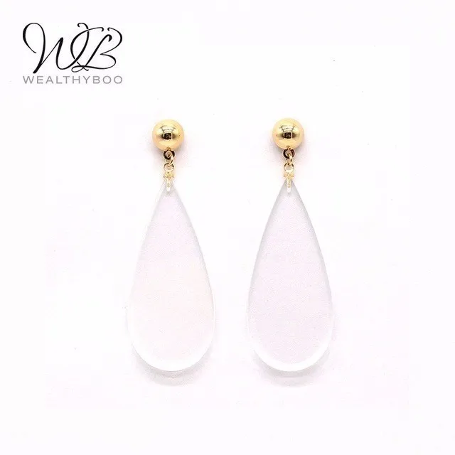

WEALTHYBOO Creative Small Metal Ballwith Crystal Tear Drop Pendant Transparent Earrings Women Fashion Accessories Simple Style