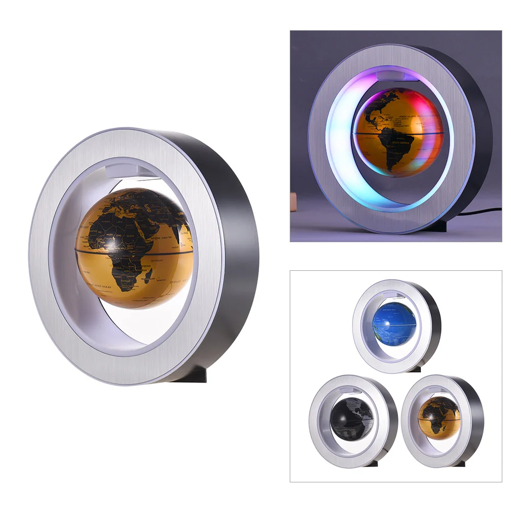 

4 Inch Magnetic Levitation Earth Globe World Map with LED Color Light Circular Shape Base for Home Office Desk Decoration