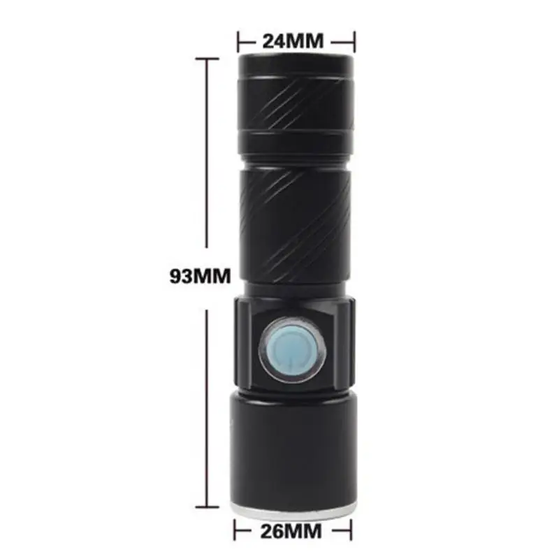 Flash Deal USB Rechargeable Flashlight 3 Modes Zoomable Torch Outdoor Hunting Lantern 3