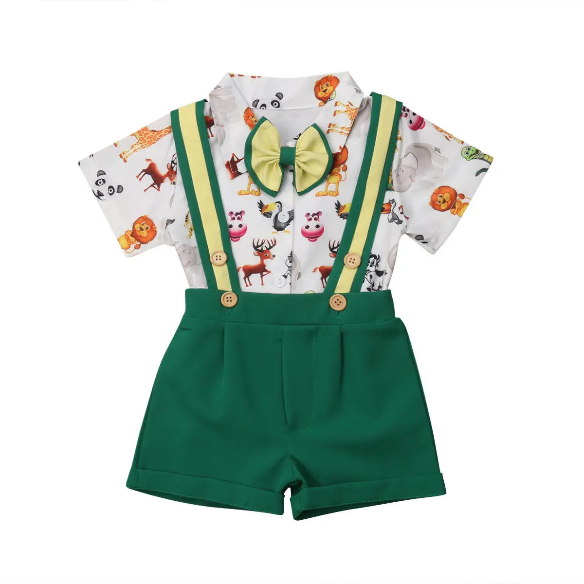 

Toddler Baby Boys Formal Suit Suspender Pants Shirts Christmas Outfit Clothes