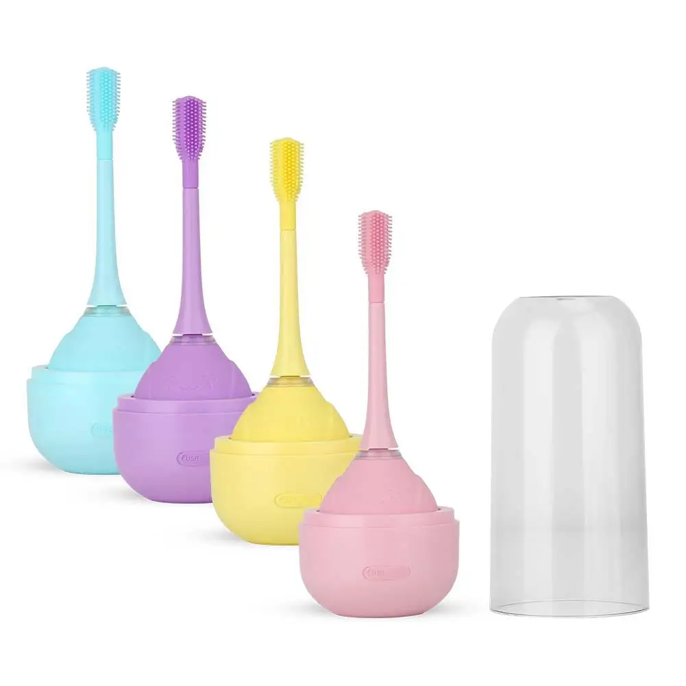Детская электрическая зубная щетка USB зарядка IPX7 Водонепроницаемый 360 градусов вращения щетки 1