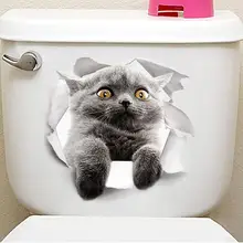 

Cartoon Animal 3d Toilet Stickers on The Toilet Seat Cute Cats PVC Wall Sticker Bathroom Refrigerator Door Decor Stickers Decals
