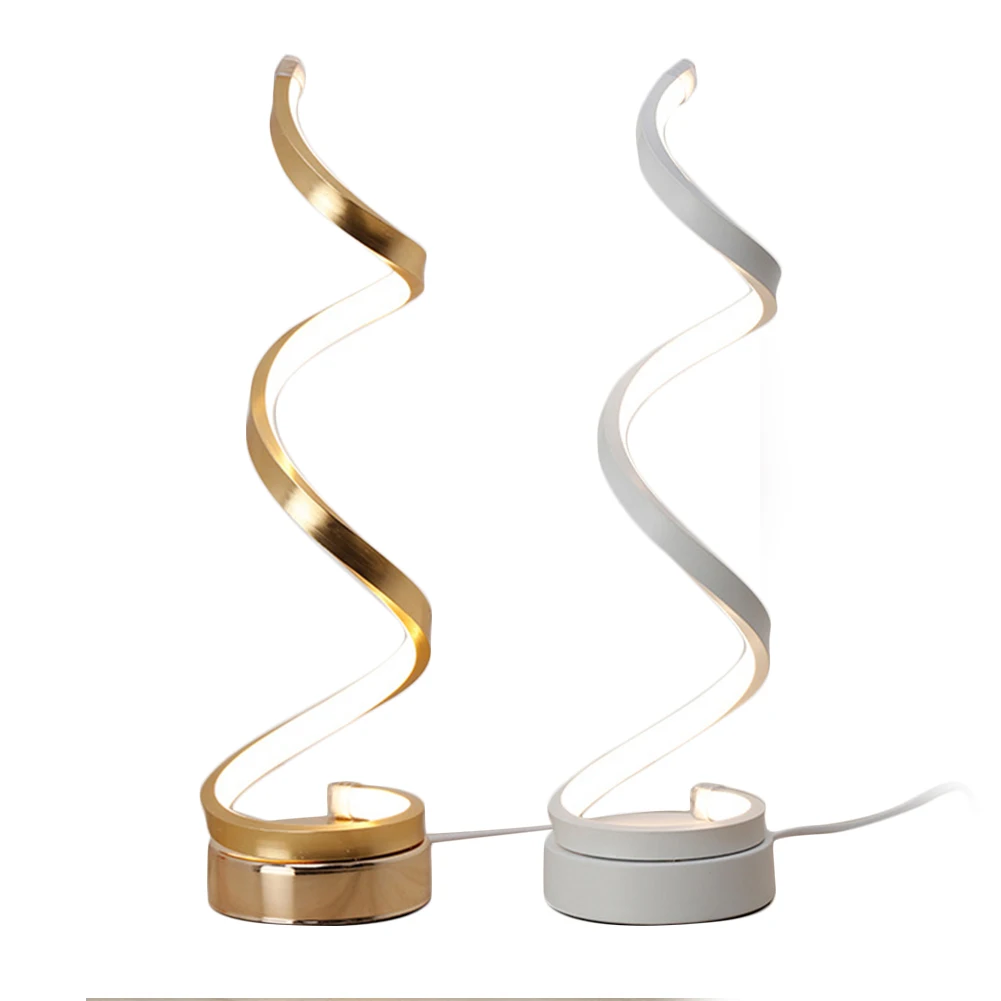 

Bedside Decoration Table Lamp Streamlined Energy Saving Led Eye Protection Desktop Study Adjustable Spiral Shape Side-glowing