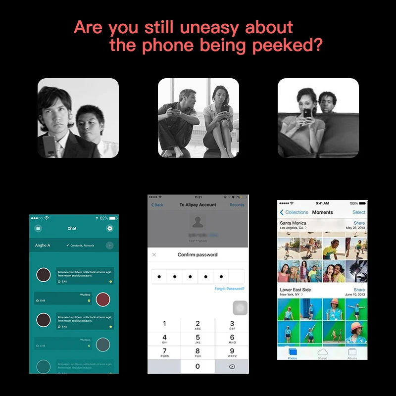 Пленка для защиты конфиденциальности закаленное стекло iPhone 7 6 6s X 8 Plus Защита