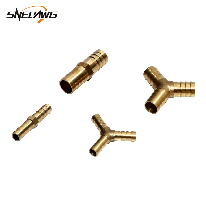 Solid Brass Y Barb Fitting Splicer Manifold Coupling 1//4/" Hose ID Air Fuel Water