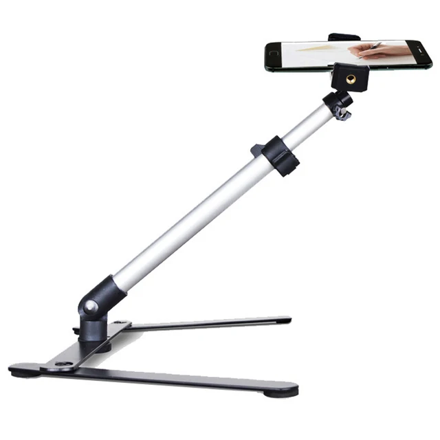Photography Adjustable Table Top Stand Set Mini Monopod+Phone Clip Fill-In Light Bluetooth Control 1