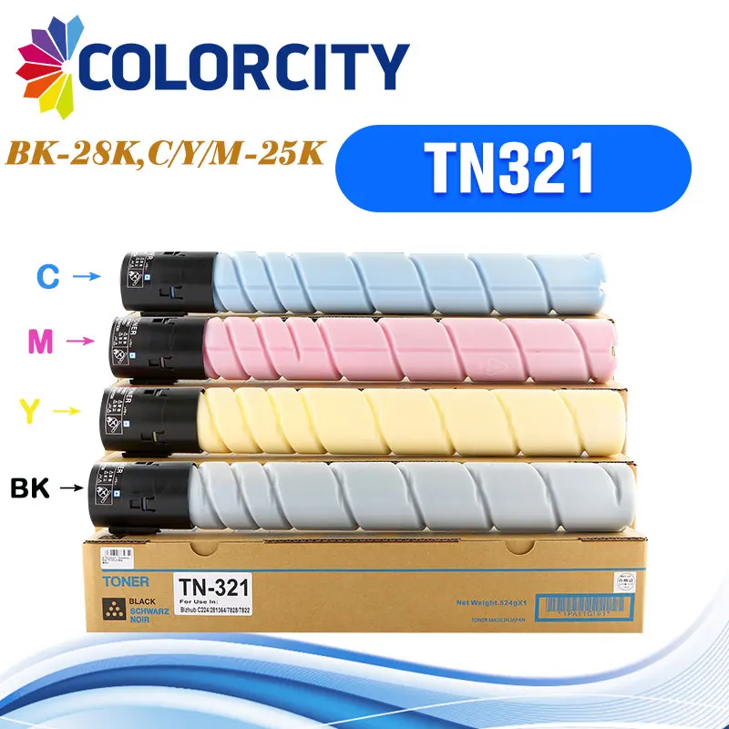 1 цвет совместимый картридж с тонером для принтера TN321 TN 321 Konica Minolta тонер Bizhub C224 224