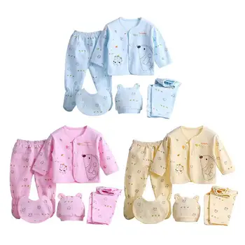 

Baby 5 Piece Set Children's Sleepwear Suit Outfit Clothing Newborn Cotton Underwear Panties Set