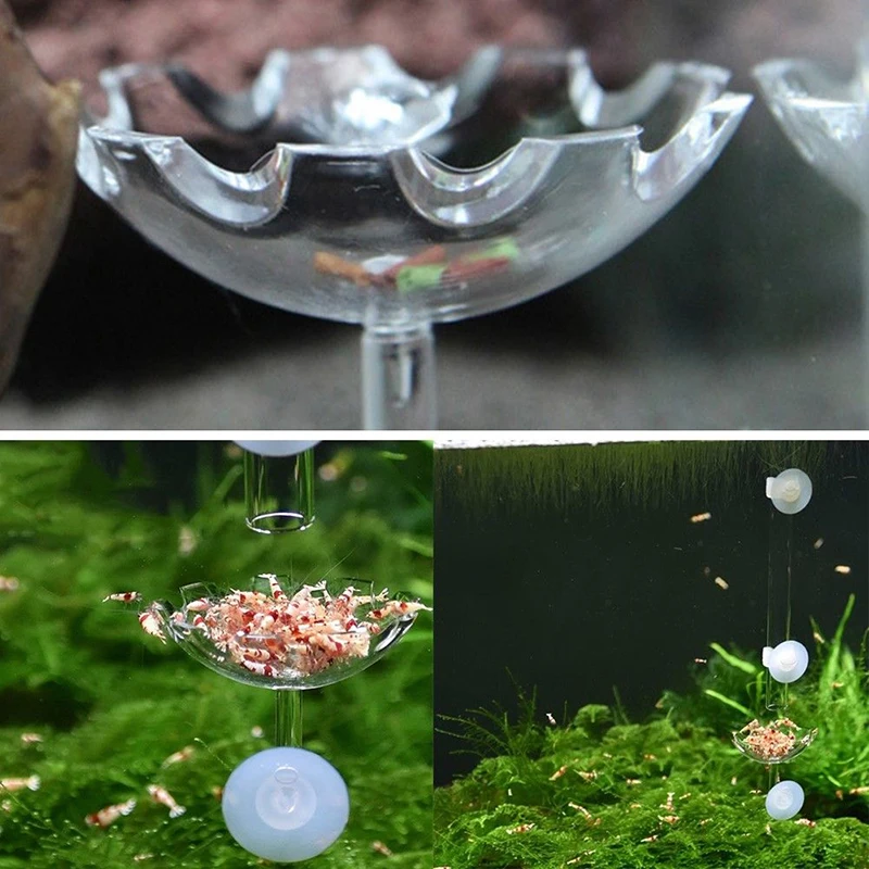 

1X Pro Aquarium Fish Tank Acrylic Shrimp Feeding Food Dish Feeder Tray Container