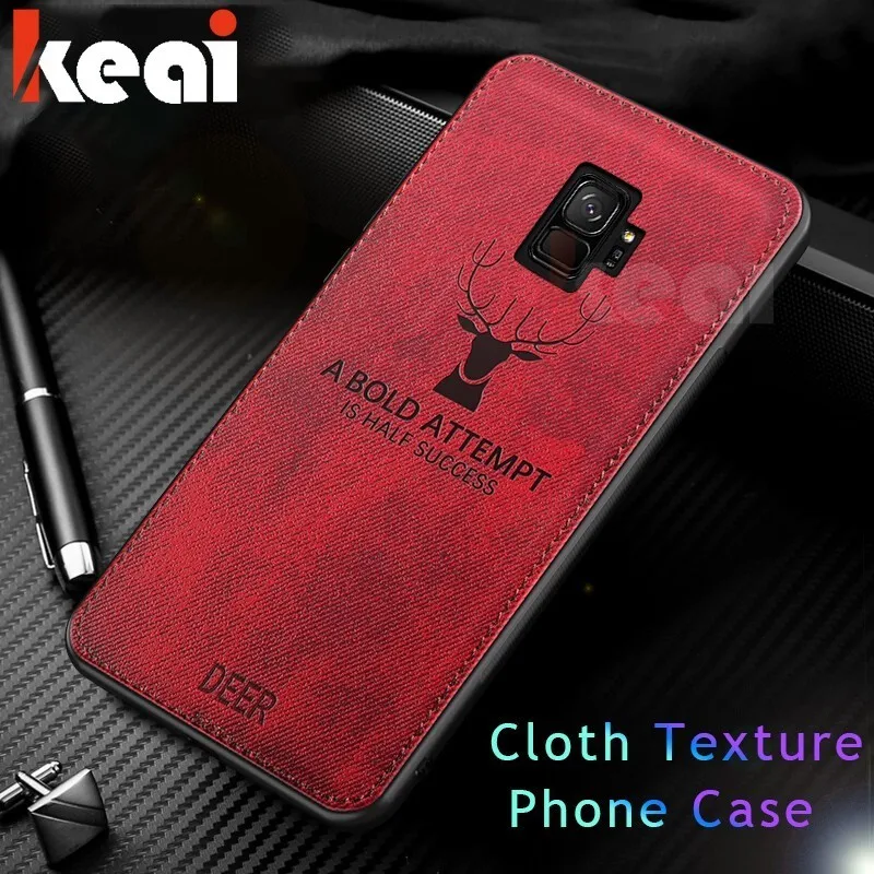 

Luxury Cloth Texture Phone Cases For Samsung Galaxy S9 S8 Plus Shockproof Back Cover For Galaxy Note 8 9 S7 Edge Silicone Shell