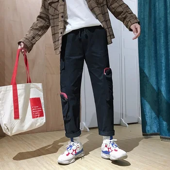 

2018 New Autumn And Winter Cotton Tooling Straight Loose Casual Korean Version Of The Trend Of Young Men's Wild Trousers