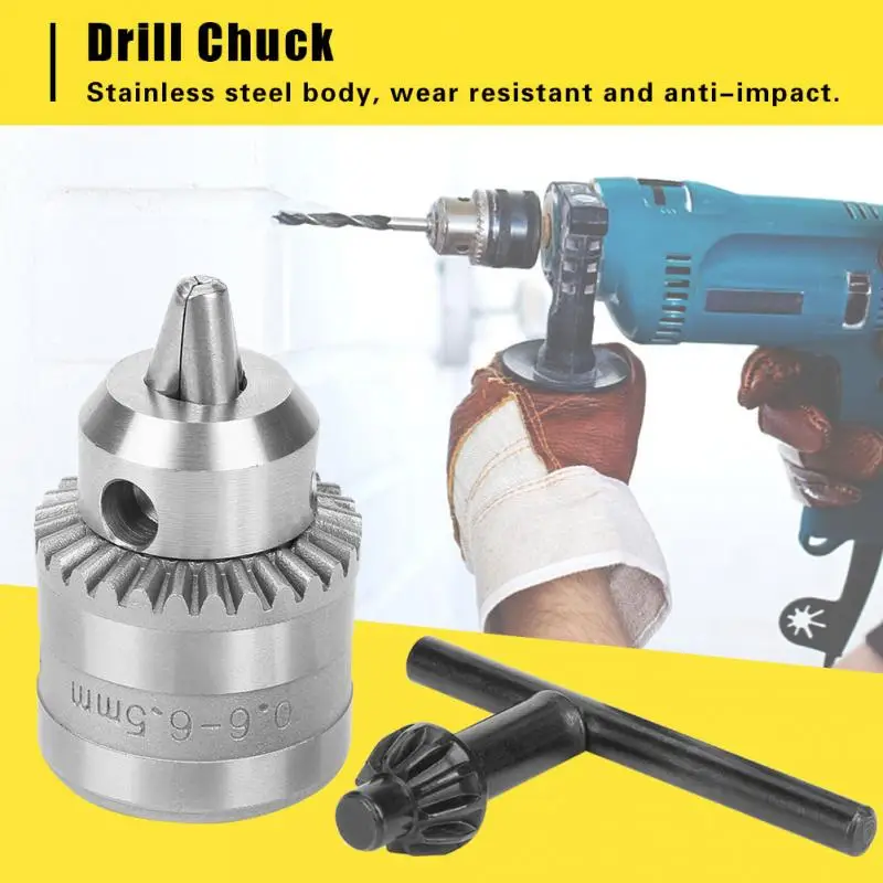 Electric Drill Chuck Mini Key Type Drill Chuck with Chuck Key for