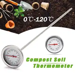 Doersupp 1 шт. 0-120 градусов 50 см нержавеющая сталь премиум класса Compost почвенный термометр почвенный монитор Крытый открытый садовые