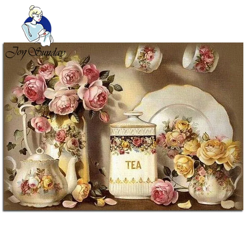 

JoySunday Kitchen Flower Diamond Embroidery 3d Diy Diamond Painting Kits for Square Full Drill Rhinestone Embroidered Mosaic